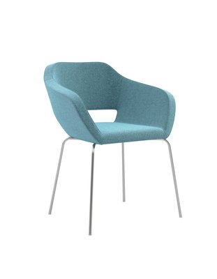 a definir - a definir - HELLO Fauteuil 4 pieds finition chromée, assisse revêtement enduit BLOOM B022