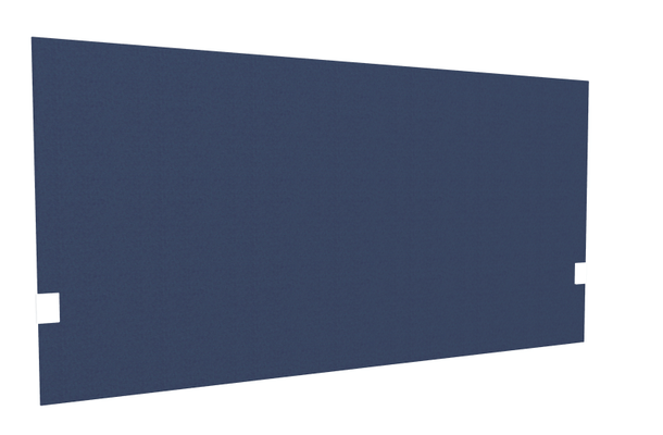 PANNEAUX ECRANS POUR BUREAU DROIT SOLO - Pour bureaux largeur 140 cm - SECRET Panneau-écran acoustique H74cm pour poste solo L.140cm. 2 faces tissu SYNERGY coloris bleu nuit. pinces de fixation réglables en hauteur coloris aluminium