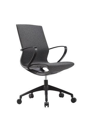 OPERATIVE - Dossier résille - Fauteuil BILLY. mécanisme autorégulé. cadre noir. résille noire. piétement nylon noir