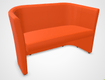 CLUB fauteuil 2 places. simili cuir orange -