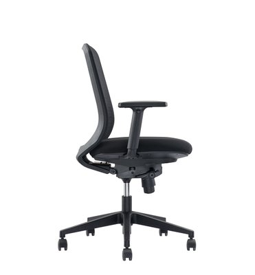 OPERATIVE - Dossier résille - SOLO fauteuil opérative synchrone, dossier résille coloris noir avec renfort lombaire réglable en hauteur, tissu BONDAI coloris noir, accotoirs réglables en hauteur, structure nylon noir