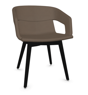 FAUTEUILS/POUFS - 4 pieds bois - MELODY fauteuil 4 pieds bois frêne teinté noir