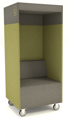 ALCOVE ACOUSTIQUE - Phones Boxes - Phonebox acoustique permet de passer les appels sans gêner les autres, coloris gris foncé et vert pomme