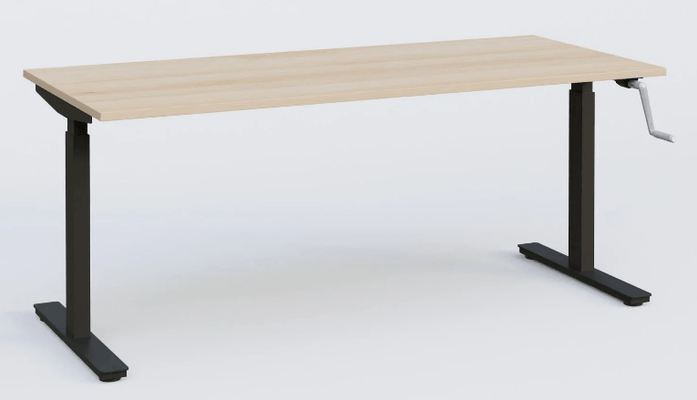 [Pas de famille] - [Pas de sous famille] - K_Pro 1 Poste solo RH 70-116 cm . Plateau 200*80 épaisseur 25mm, plateau hêtre, pieds noir