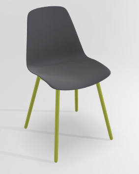 CHAISES ET TABOURETS - Pour tables standards, ht 75 cm, piétement 4 pieds - PETALE Chaise L.44xP.53.5xH.80.5cm-hauteur assise 47cm