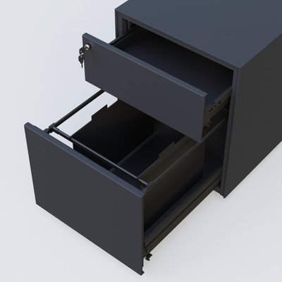 CAISSONS  - Mobiles - Caisson sur roulette 2 tiroirs Anthracite RAL 7016