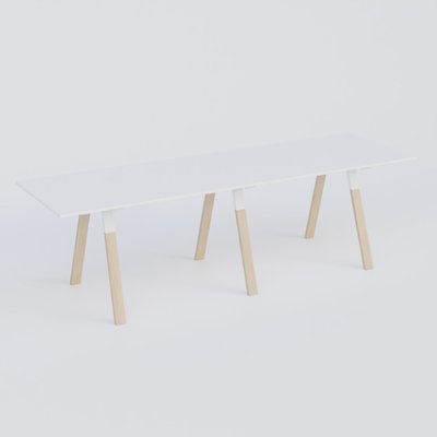 [Pas de famille] - [Pas de sous famille] - Table Keops Bois 400x120 cm de profondeur et hauteur 109 cm . Plateau épaisseur 25mm.