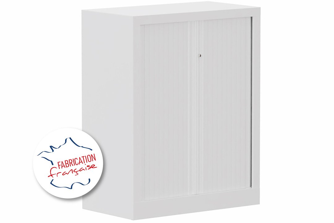 Armoire à rideaux H100xL80cm 2 tablettes