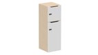 Meuble à cases H.137xL.45xP.50cm - 2 cases : 1 x H86cm (en bas) + 1 x H43cm. portes avec découpe en partie haute. serrure à code