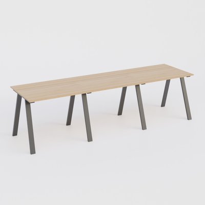 [Pas de famille] - [Pas de sous famille] - Table Keops Métal 420x120 cm de profondeur et hauteur 109 cm . Plateau épaisseur 25mm.