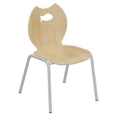 SCOLAIRE - Decouvrir - Chaise NÉMO II coque Poisson bois Blueprotech® pièt. époxy - T3