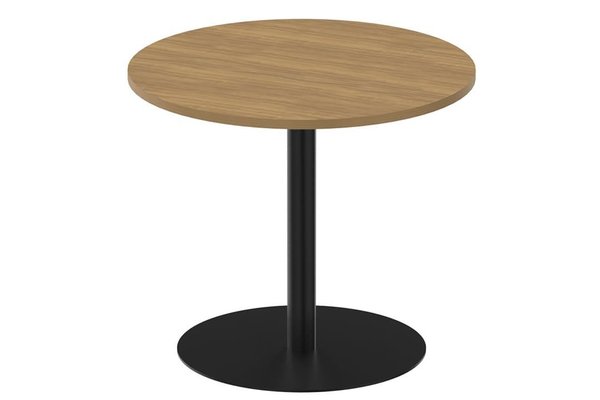 TABLES DE REUNION - Ronde - Table ronde diamètre 90cm sur pied colonne noyer / noir
