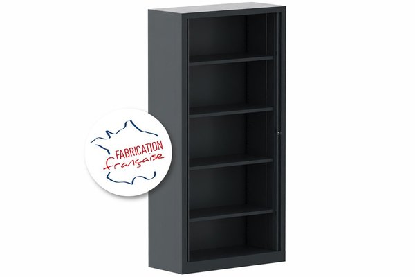[Pas de famille] - [Pas de sous famille] - Armoire à rideaux H198xL100cm 4 tablettes