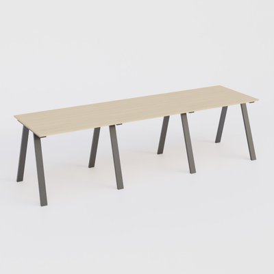 [Pas de famille] - [Pas de sous famille] - Table Keops Métal 420x120 cm de profondeur et hauteur 109 cm . Plateau épaisseur 25mm.