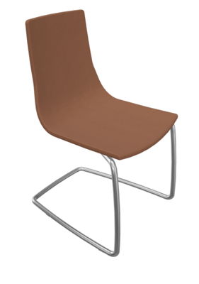 DIRECTION - Visiteurs - KI chaise de conférence moyen dossier. piétement luge chromé FINITION SIMILI CUIR TERRE CUITE