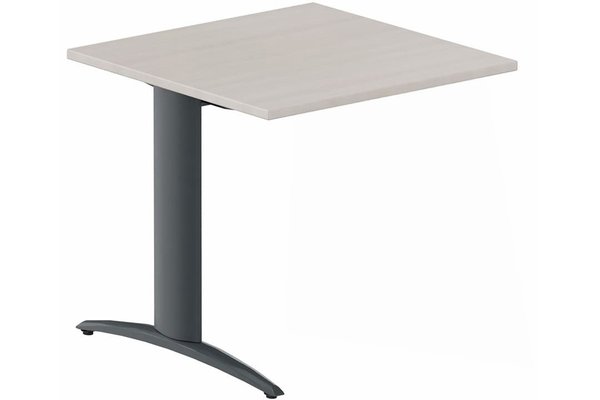 TABLES DE FORMATION - Composables piétement "i" - Module composable pied i, L.80xP.80cm, suivant, plateau acacia, structure anthracite, plateau acacia, structure anthracite