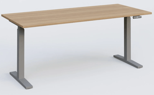 [Pas de famille] - [Pas de sous famille] - K_PRO2 Poste solo RH 70-120 cm . Plateau 200*80 épaisseur 25mm. coloris noyer, pieds alu