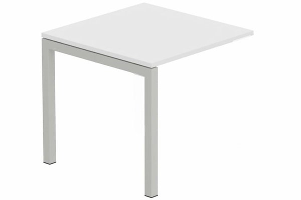TABLES DE FORMATION - Composables piétement "Arche" - Module suivant table composable 80x80cm blanc/ aluminium - sur délai