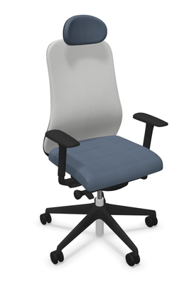 FAUTEUILS - FAUTEUIL - MISTRAL Mesh- Chaise structure noire synchrone- soutien lombaire piétement polyamide noir - tissu BONDAI coloris noir (BNA)- résille semi transparente coloris (MV1201)