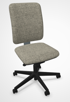 OPERATIVE - Dossier tissu - LUDO siège opérative synchrone réglable en profondeur, tissu STEP coloris beige chiné, structure nylon noir