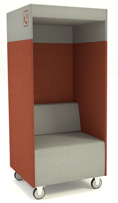 ALCOVE ACOUSTIQUE - Phones Boxes - Phonebox acoustique permet de passer les appels sans gêner les autres, coloris orange et gris clair 