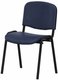 Joker + - Chaise piétement 4 pieds laqué noir (Noir).Assise et dossier tissu Vinyle V1 Bleu foncé (VNC)