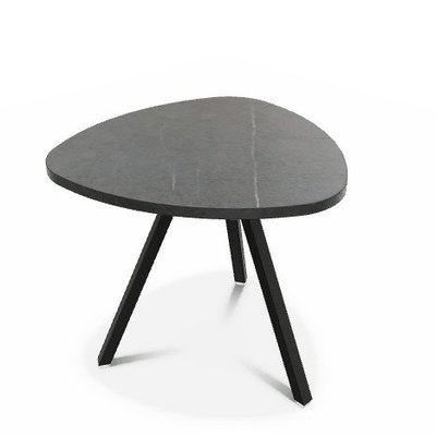 TABLES BASSES - Trium - TRIUM Table basse forme triangulaire L.50xP.50xH.40cm, coloris plateau marbré / pieds noirs