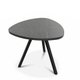 TRIUM Table basse forme triangulaire L.50xP.50xH.40cm, coloris plateau marbré / pieds noirs
