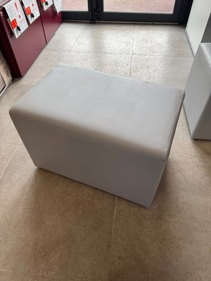 DESTOCKAGE - Sièges & Fauteuils - Pouf revêtement vinyle gris