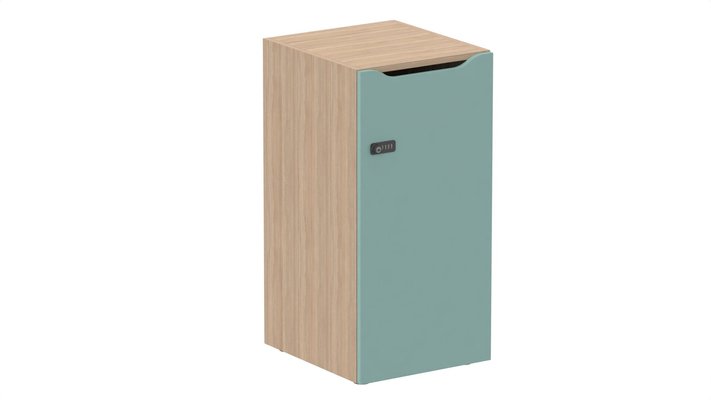 CASIERS - 1 case - Meuble à cases H.92xL.45xP.50cm - 1 case H86cm. porte avec découpe en partie haute. serrure à code