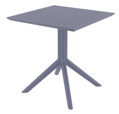 POLYPROPYLENE - TABLES  - SEVILLE-Table en résine, cadre métallique -70x70cm-Finition:plateau anthracite /piètement anthracite 