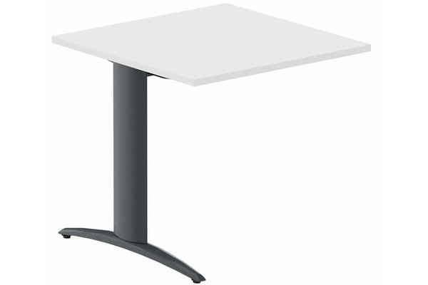 TABLES DE FORMATION - Composables piétement "i" - Module composable pied i, L.80xP.80cm, suivant, plateau blanc, structure anthracite, plateau blanc, structure anthracite