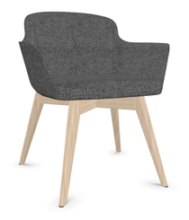 FAUTEUILS/POUFS - 4 pieds - COCO Siège Lounge coque polyuréthane moulé tapissé Step intérieur Gris / extérieur Gris 