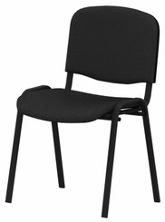 VISITEURS ET FONCTIONNELS - 4 Pieds - Joker Eco - Chaise piétement 4 pieds laqué noir (Noir).Assise et dossier tissu Lucia Noir YBA (YBA)