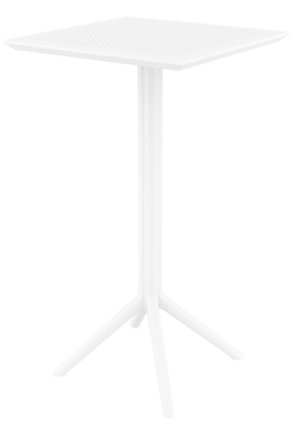 POLYPROPYLENE - TABLES  - SEVILLE - Table 60x60 cm  rabattable - Haut.108cm  en résine durable cadre métallique haute qualitè traitè qualitè-Finition :Plateau et piètement blanc