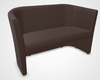 CLUB canapé 2 places, simili V coloris marron foncé