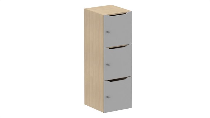 CASIERS - 3 cases - Meuble à cases H.137xL.45xP.50cm - 3 cases H43cm. portes avec découpe en partie haute. serrure à clé