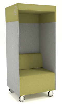 ALCOVE ACOUSTIQUE - Phones Boxes - Phonebox acoustique permet de passer les appels sans gêner les autres, coloris vert pomme et gris clair 