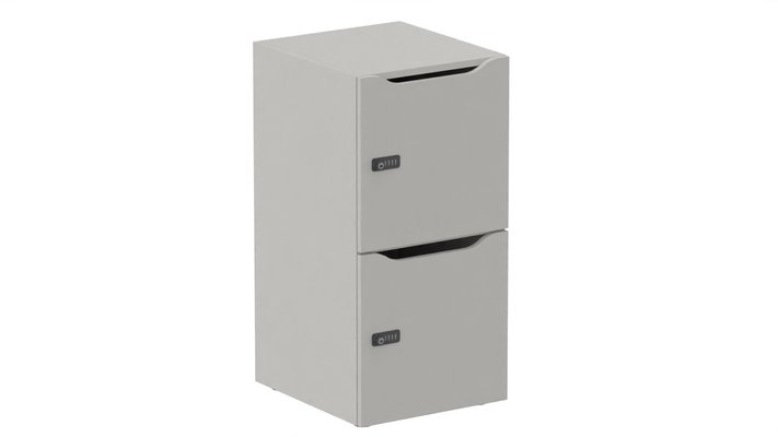 CASIERS - 2 cases - Meuble à cases H.92xL.45xP.50cm - 2 cases H43cm. portes avec découpe en partie haute. serrure à code