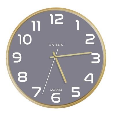 HORLOGES - Silencieuse - Pendule Classic silencieuse cadre hêtre, fond gris