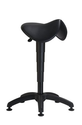 TECHNIQUES - Tabourets - Tabouret TRACTOR sur roulettes, réglage en hauteur de 44 à 55cm, coloris noir, piétement nylon noir