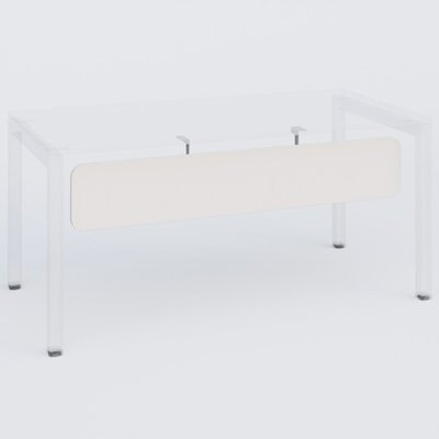Voile de fond - Mélaminé - Voile de fond mélamine L.140xH.30cm, décor blanc fixation aluminium