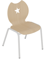 SCOLAIRE - Decouvrir - Chaise NÉMO II coque Étoile bois teinté pièt. époxy - T2