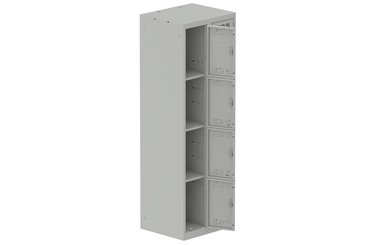 [Pas de famille] - [Pas de sous famille] - Vestiaire multicases 2 colonnes L,30cm 4 cases (fermeture cadenas) H,180xL,60xP,50cm coffre gris clair/portes gris clair