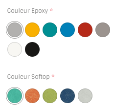 SCOLAIRE - Apprendre - Table TAGE HR plat. ép.26 mm SOFTOP chant ABS arrondis pièt. époxy - 70x50 cm - T3 à T6