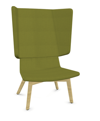 FAUTEUILS/POUFS - Haut dossier - MICKEY haut dossier Pieds frêne naturel tissu Step vert