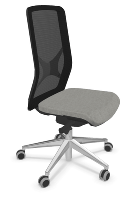 [Pas de famille] - [Pas de sous famille] - Siège EOLE synchrone soutien lombaire RH-Assise réglable en profondeur-Pied ALU POLI, cadre polypro du dossier et résille Noi