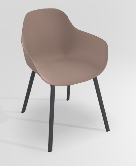 CHAISES ET TABOURETS - Pour tables standards, ht 75 cm, piétement 4 pieds - COCOON 4P Chaise 4 pieds. L.56xP.59xH.82cm-hauteur assise 46cm.