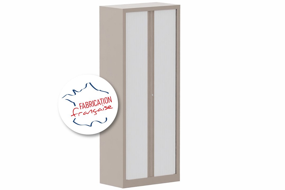 Armoire à rideaux H198xL80cm 4 tablettes