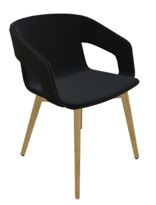 FAUTEUILS/POUFS - 4 pieds bois - MELODY fauteuil 4 pieds bois frêne naturel